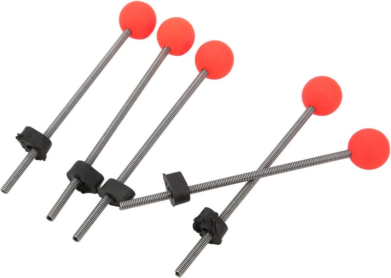 Phefop Mini Winter Ice Fishing Rod Tip Portable Stainless Steel Red Ball Spring Suitable for Fishing in Various Scenes 5PCS - Image 5